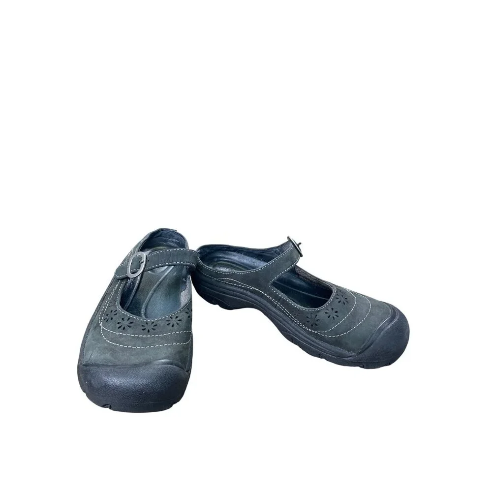Keen Womens brown black leather Mary Jane sandals shoes size 7 SKU 8900 - Picture 1 of 16